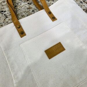 Cozy Earth Cream and Tan Tote Bag